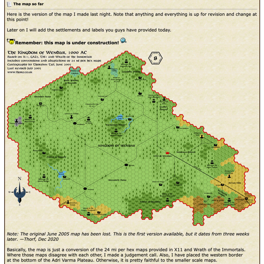 Wendar — A recreation of the Wizards of the Coast Mystara Message Board thread, with restored links and images.