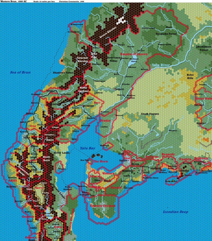 Western Brun, 24 miles per hex by Christian Constantin, September 1999