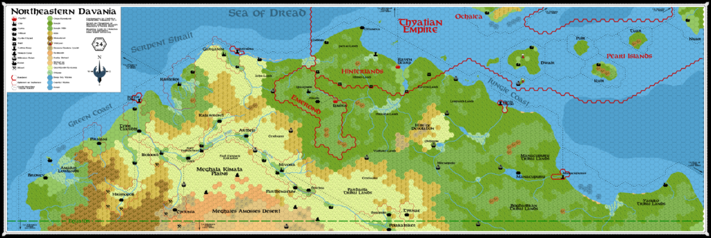 Northeastern Davania, 24 miles per hex by Christian Constantin, February 2014