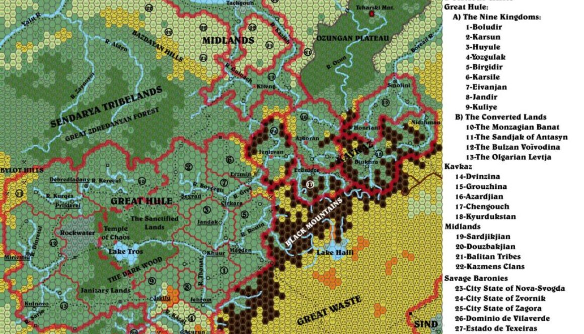 Hule and the Midlands, 24 miles per hex by Christian Constantin, May 1999