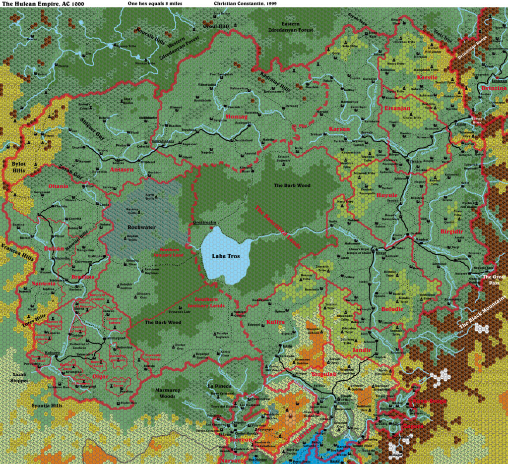 Hule, 8 miles per hex by Christian Constantin, September 1999