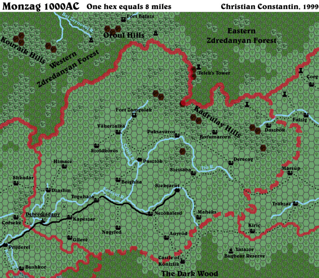 Monzag, 8 miles per hex by Christian Constantin, August 1999