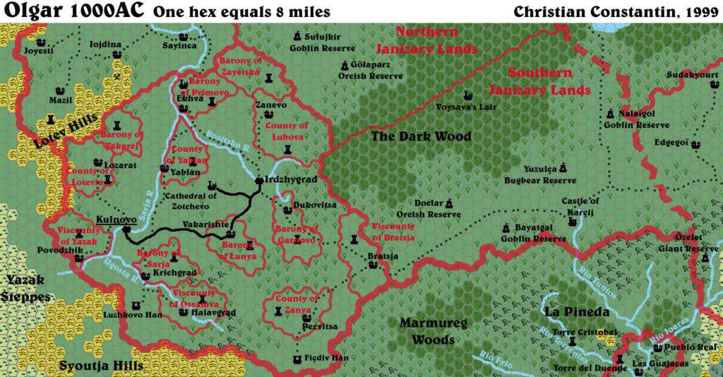 Olgar, 8 miles per hex by Christian Constantin, June 1999