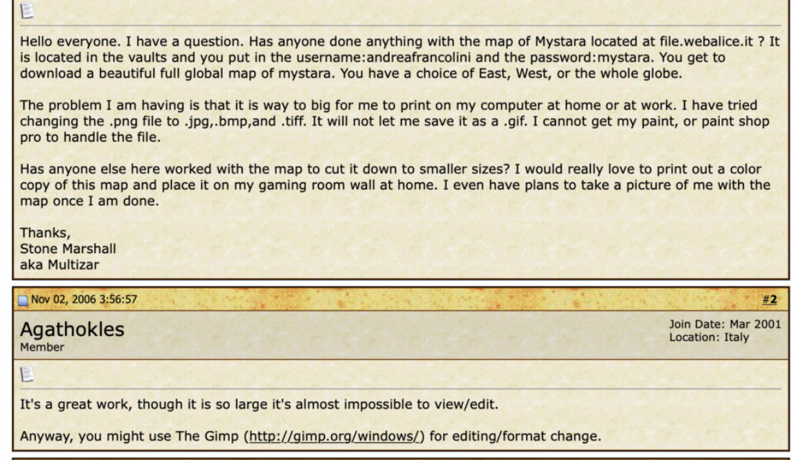 Kal’s Map of Mystara — A recreation of the Wizards of the Coast Mystara Message Board thread, with restored links and images.