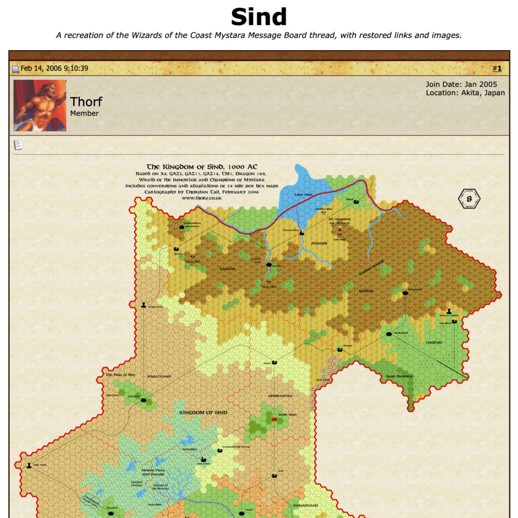Sind — A recreation of the Wizards of the Coast Mystara Message Board thread, with restored links and images.
