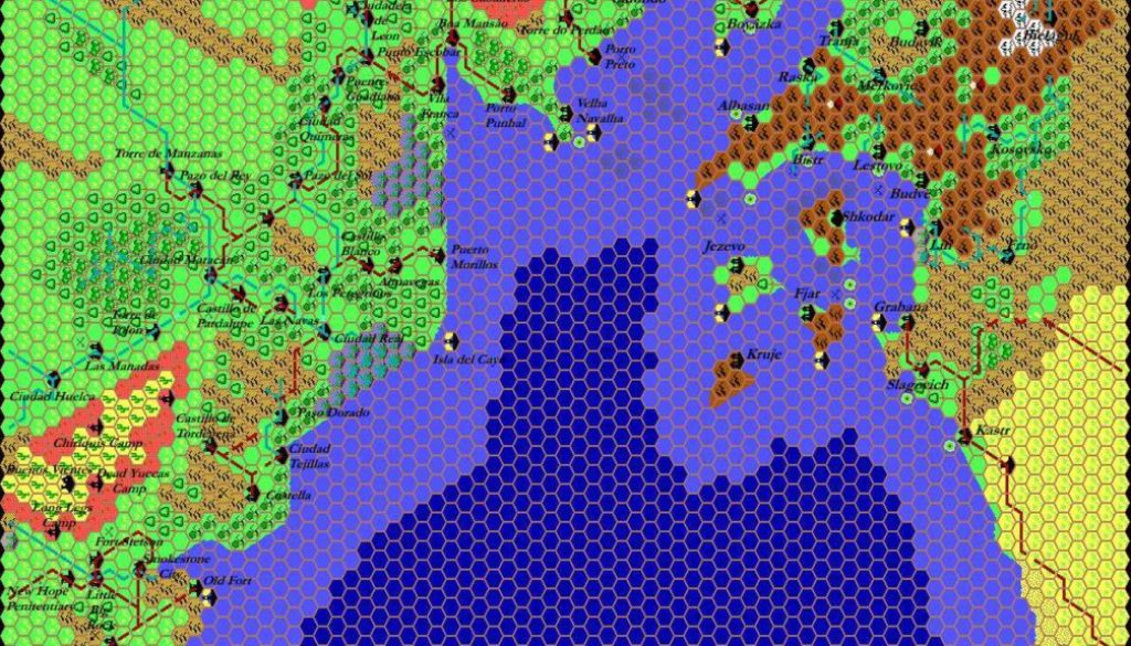 Gulf of Hule, 8 miles per hex by Thibault Sarlat, July 1999