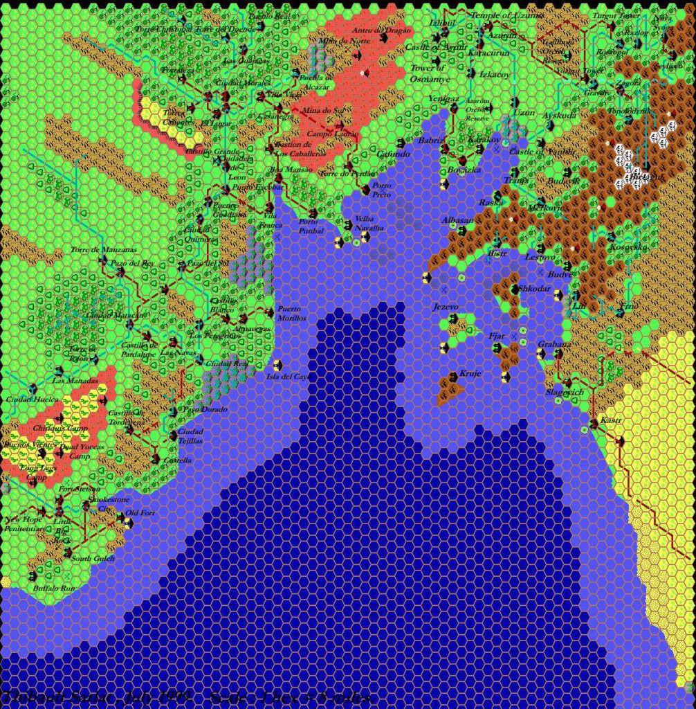 Gulf of Hule, 8 miles per hex by Thibault Sarlat, July 1999