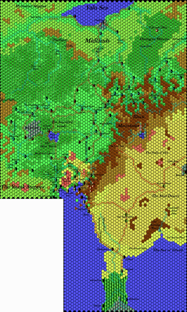 Hule, 24 miles per hex by Thibault Sarlat, November 2000