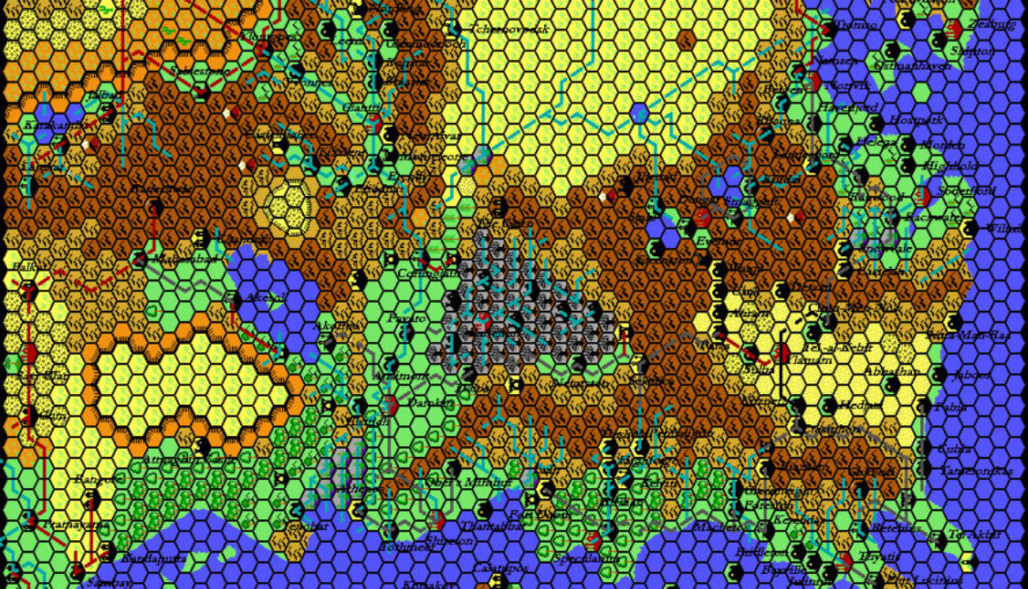 The Known World, 24 miles per hex by Thibault Sarlat, June 2001