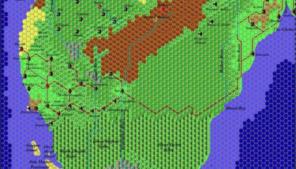 Orc’s Head Peninsula, 8 miles per hex by Thibault Sarlat, July 1999