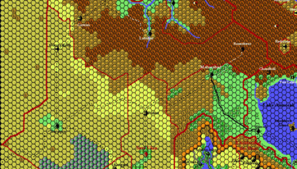 Kingdom of Sind, 8 miles per hex by Thibault Sarlat, February 2000
