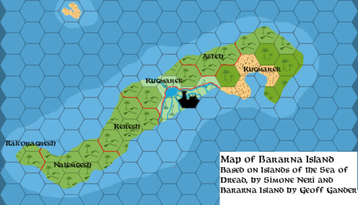 Bararna Island, 8 miles per hex by Andrew Theisen, June 2014