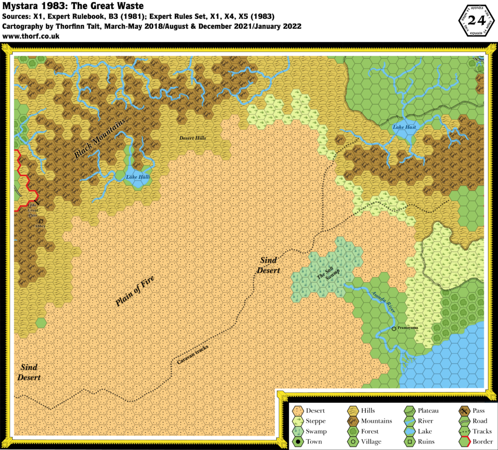 Great Waste, 24 miles per hex (1983)