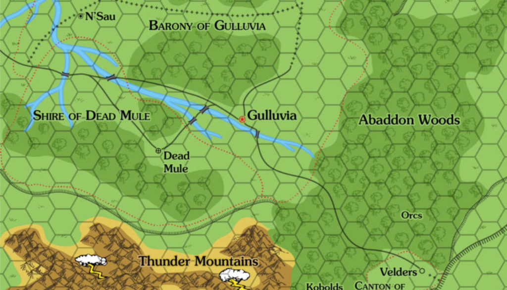 Gulluvia, 6 miles per hex (1981)