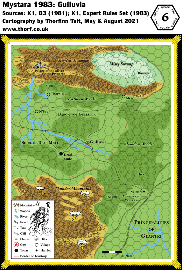 Gulluvia, 6 miles per hex (1983)