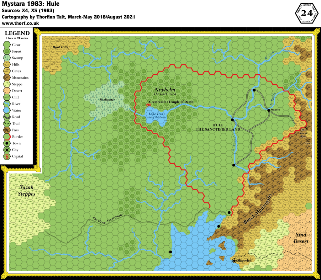 Hule 1983, 24 miles per hex