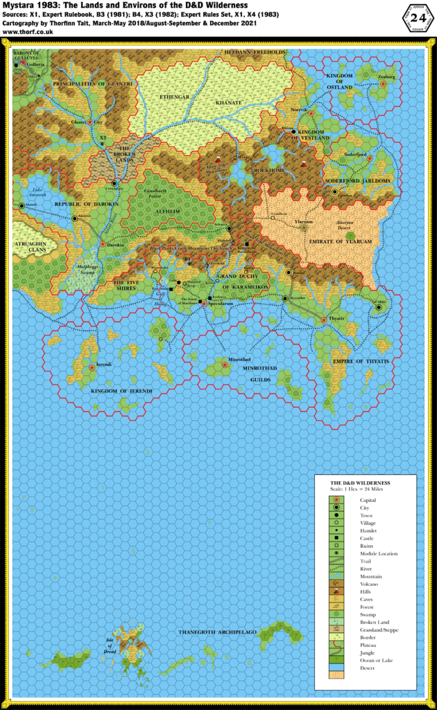 Known World, 24 miles per hex (1983)