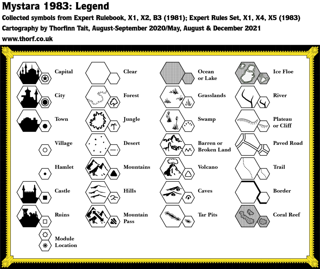 Mystara 1983 Legend (black and white)