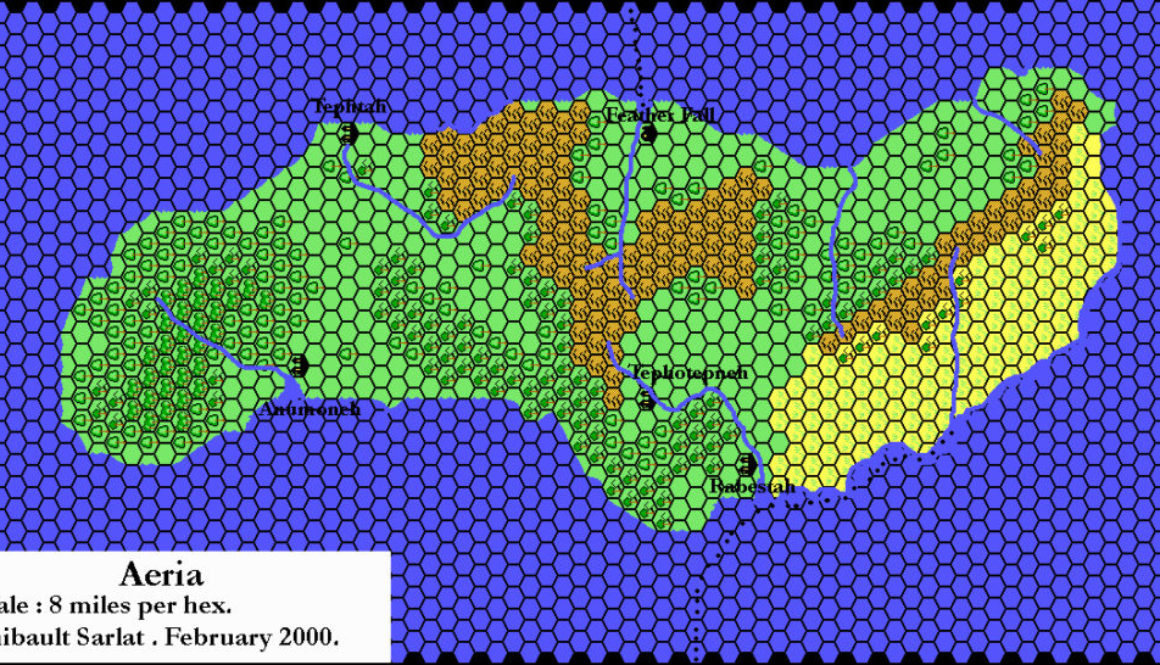 Aeria, 8 miles per hex by Thibault Sarlat, February 2000