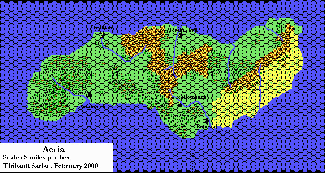 Aeria, 8 miles per hex by Thibault Sarlat, February 2000