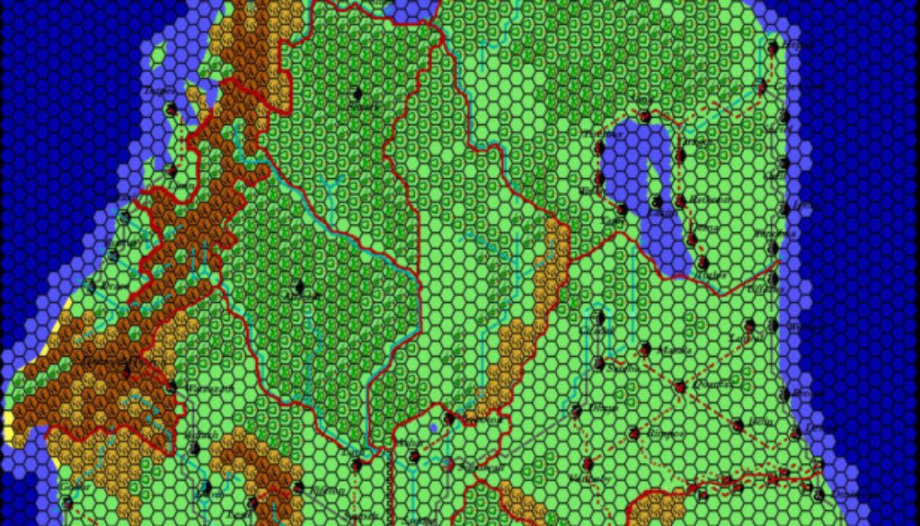 Alphatia, 24 miles per hex by Thibault Sarlat, November 2000