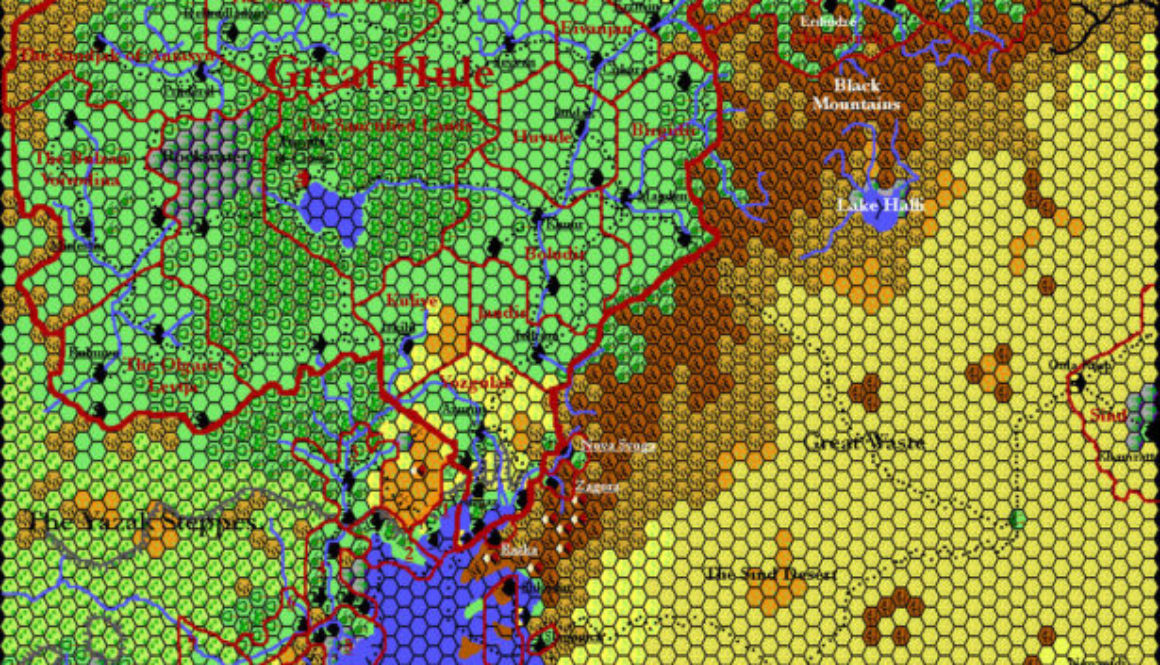 Hule, 24 miles per hex by Thibault Sarlat, April 2001