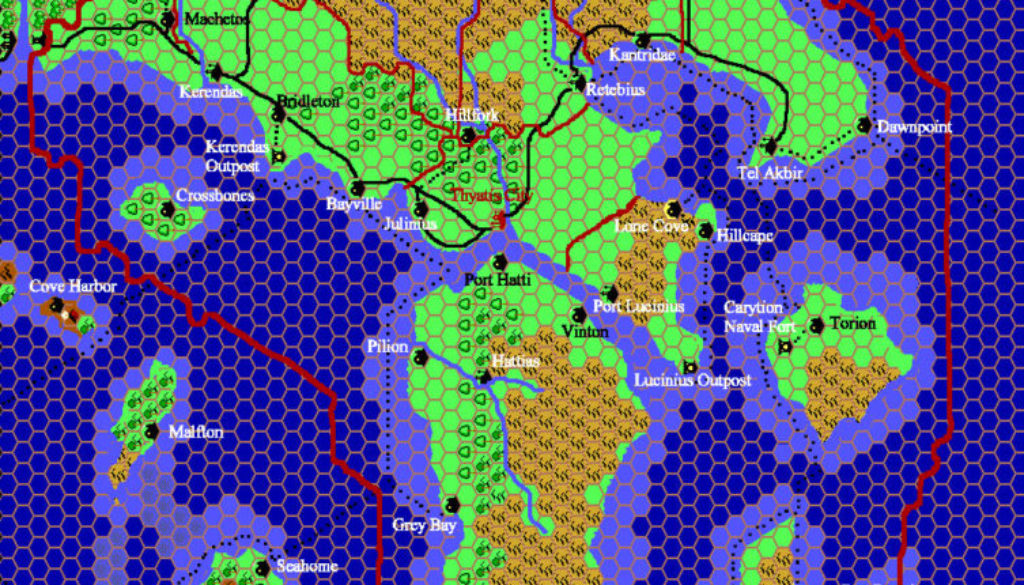 Thyatis, 8 miles per hex by Thibault Sarlat, January 2000