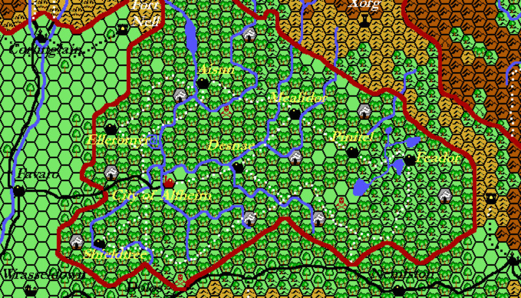 Kingdom of Alfheim, 8 miles per hex by Thibault Sarlat, September 2001