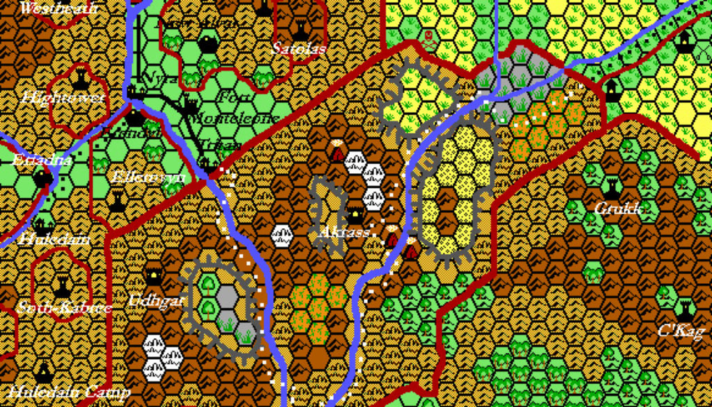 The Broken Lands, 8 miles per hex by Thibault Sarlat, September 2001