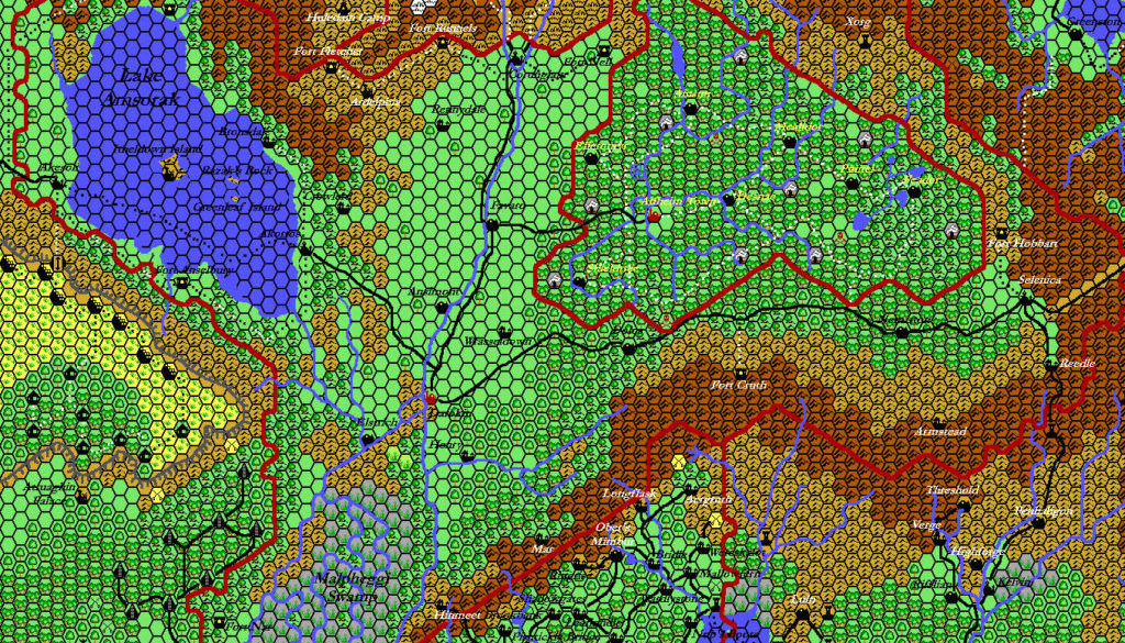 The Republic of Darokin, 8 miles per hex by Thibault Sarlat, September 2001