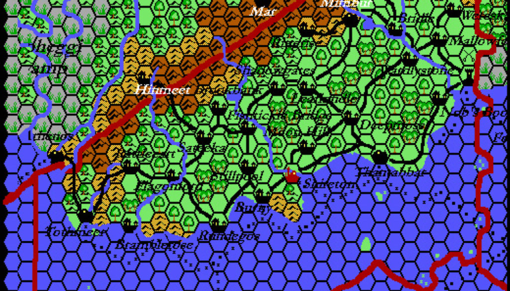 The Five Shires, 8 miles per hex by Thibault Sarlat, September 2001