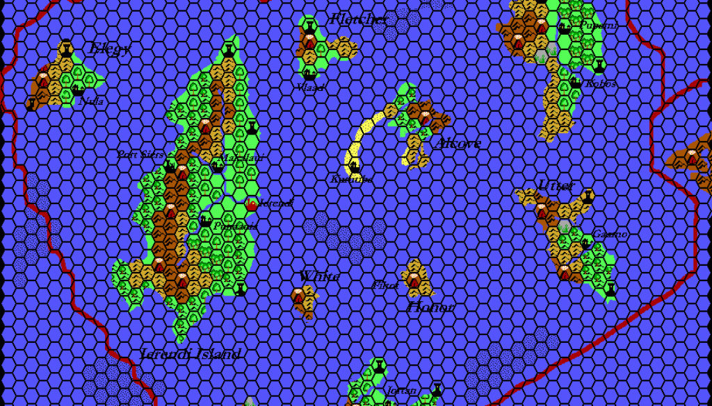 Kingdom of Ierendi, 8 miles per hex by Thibault Sarlat, September 2001