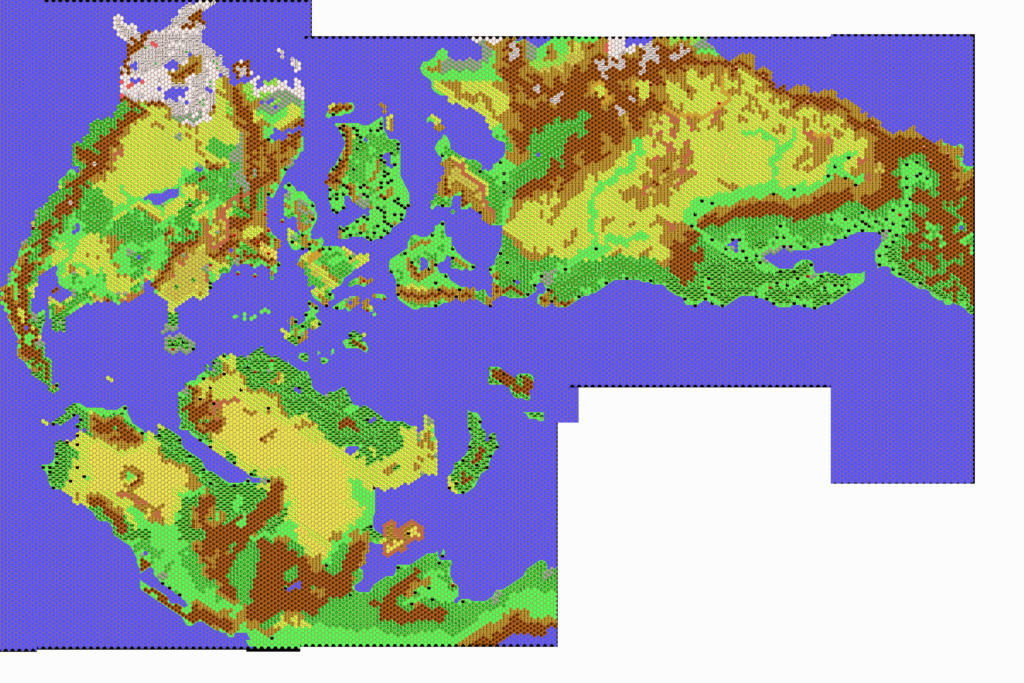 Mystara, 72 miles per hex by Thibault Sarlat, June 2000