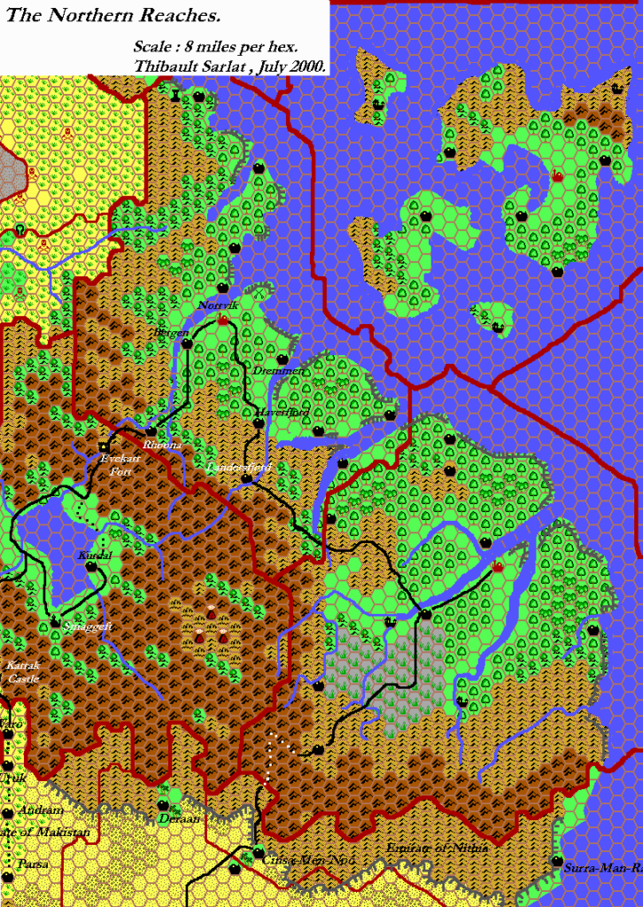 The Northern Reaches, 8 miles per hex by Thibault Sarlat, August 2000