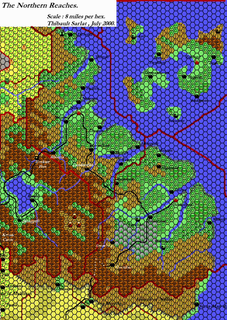 The Northern Reaches, 8 miles per hex by Thibault Sarlat, c. May 2004