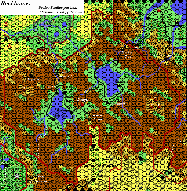 Kingdom of Rockhome, 8 miles per hex by Thibault Sarlat, May 2004