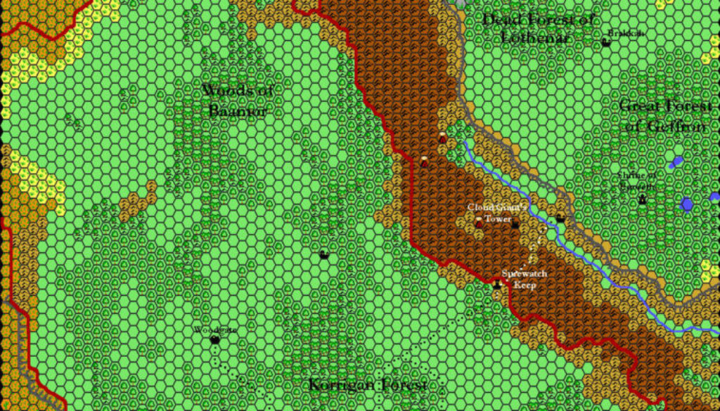 The Kingdom of Wendar, 8 miles per hex by Thibault Sarlat, October 2000