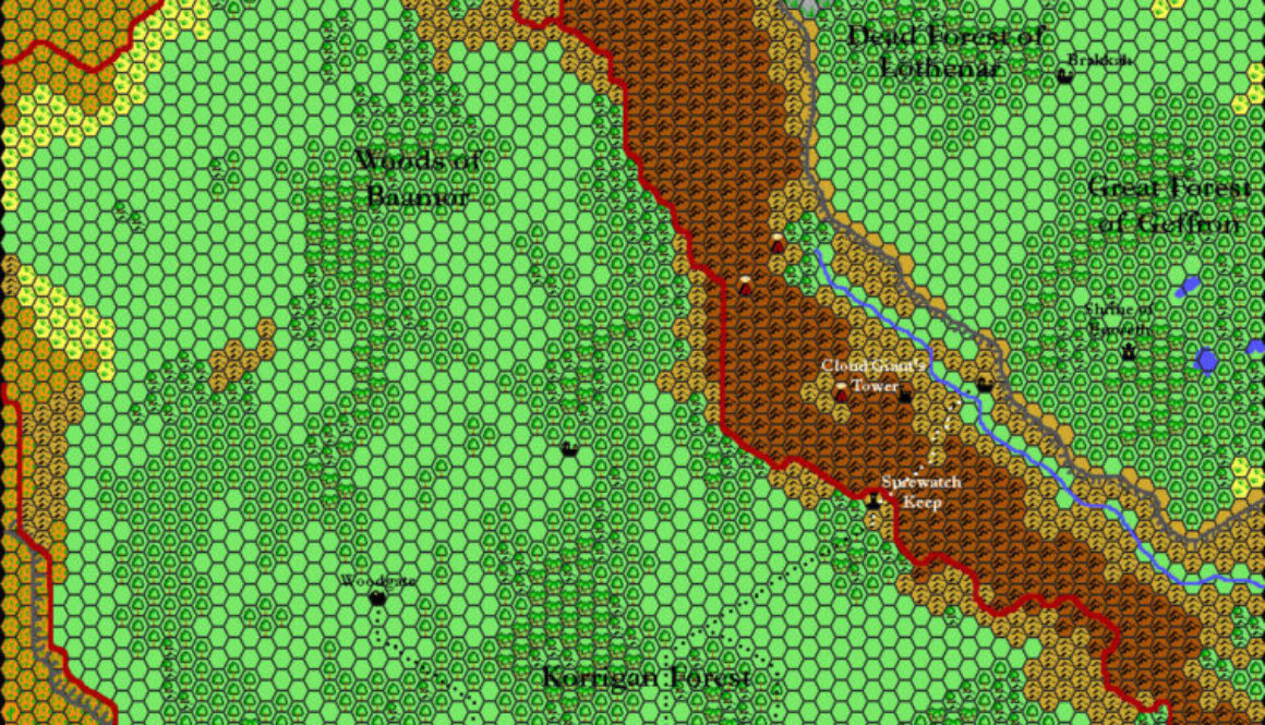 The Kingdom of Wendar, 8 miles per hex by Thibault Sarlat, October 2000