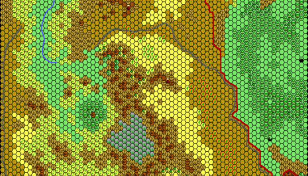 Adri Varma Plateau, 8 miles per hex by Thibault Sarlat, July 2001