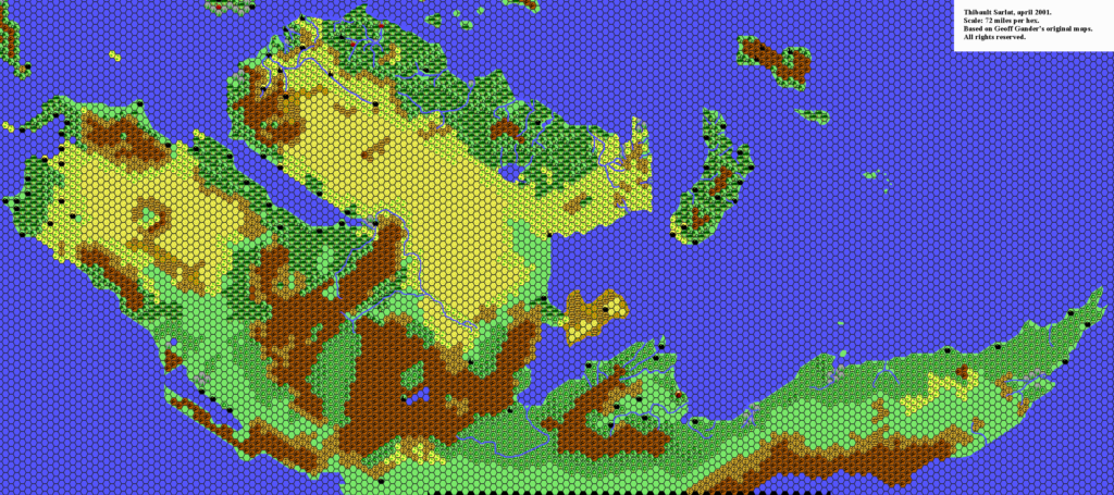 Davania, 72 miles per hex by Thibault Sarlat, December 2003