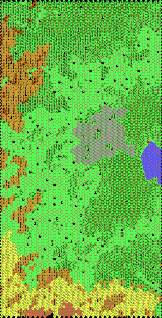 Western Hule, 8 miles per hex by Thibault Sarlat, July 2001