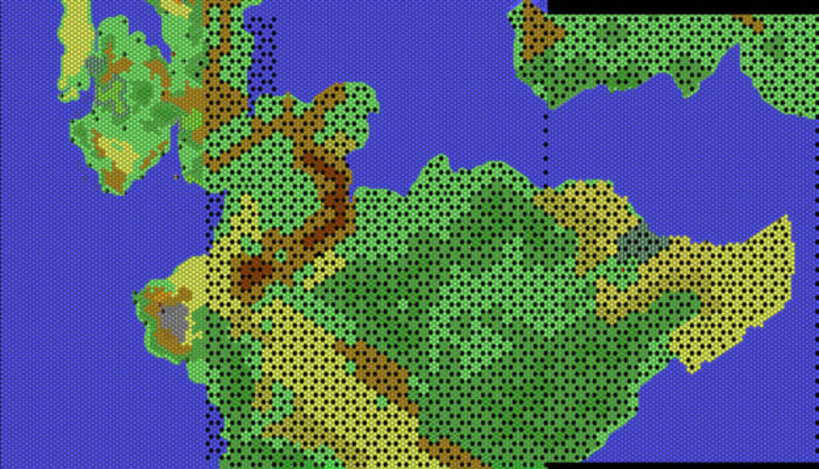 Revised first draft of the Isle of Dawn, 8 miles per hex by Thibault Sarlat, September 2001 (combined by Thorfinn Tait, October 2021)