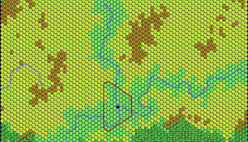 Minaea Central, 24 miles per hex by Thibault Sarlat, May 2001