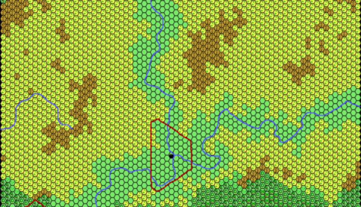 Minaea Central, 24 miles per hex by Thibault Sarlat, May 2001