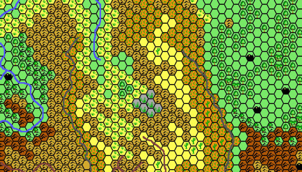 Adri Varma Plateau, 24 miles per hex by Thibault Sarlat, July 2001