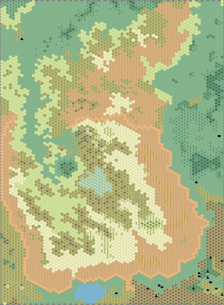 Adri Varma Plateau, 8 miles per hex by Thibault Sarlat, July 2005