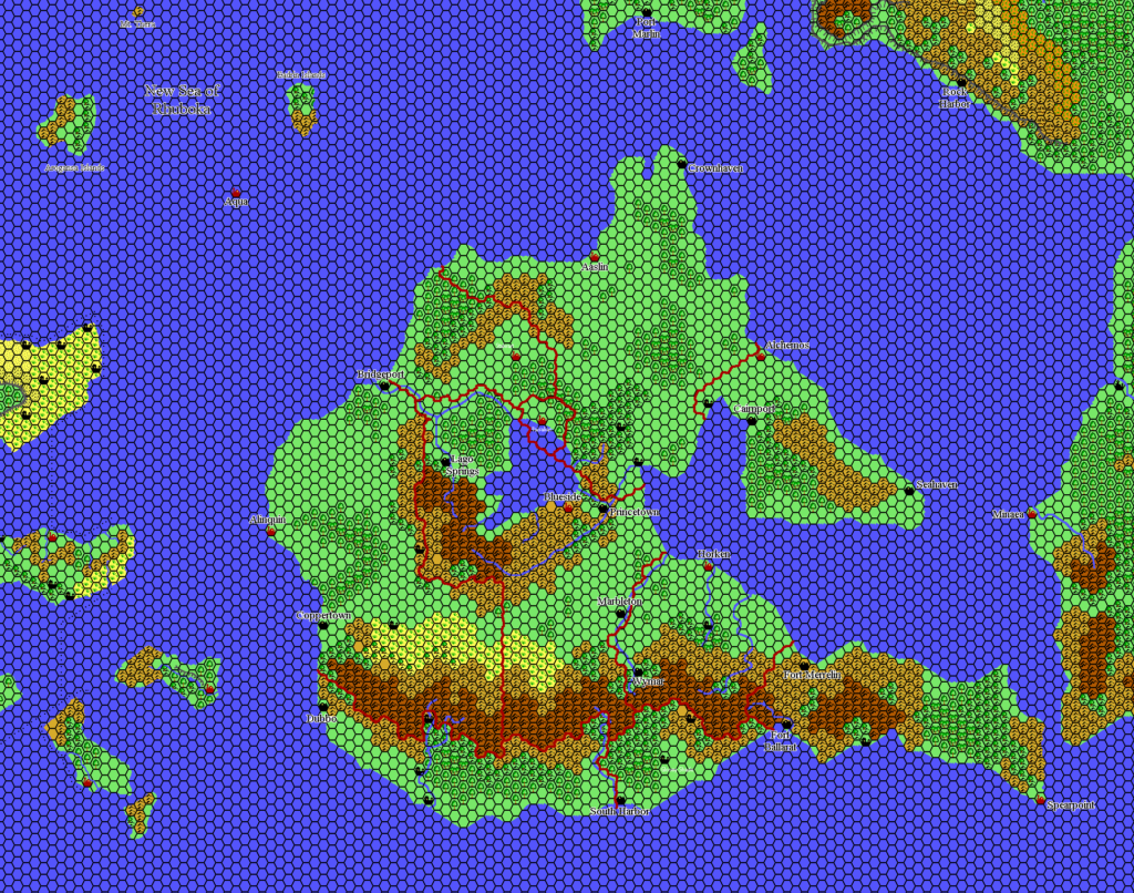 Bellissaria 1010 AC, 24 miles per hex by Thibault Sarlat, November 2004