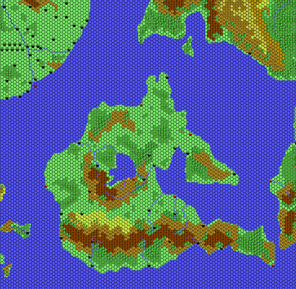 Bellissaria, 24 miles per hex by Thibault Sarlat, April 2002