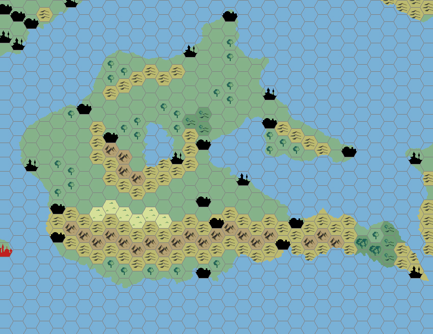 Bellissaria, 72 miles per hex by Thibault Sarlat, October 2004