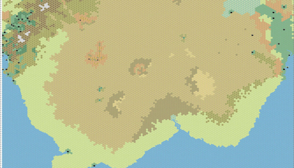 The Great Waste, 8 miles per hex by Thibault Sarlat, July 2005